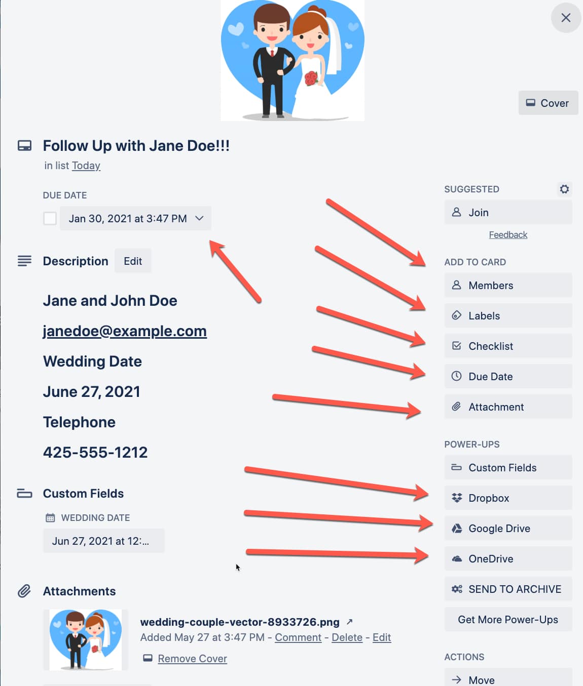 Inside a Trello Card