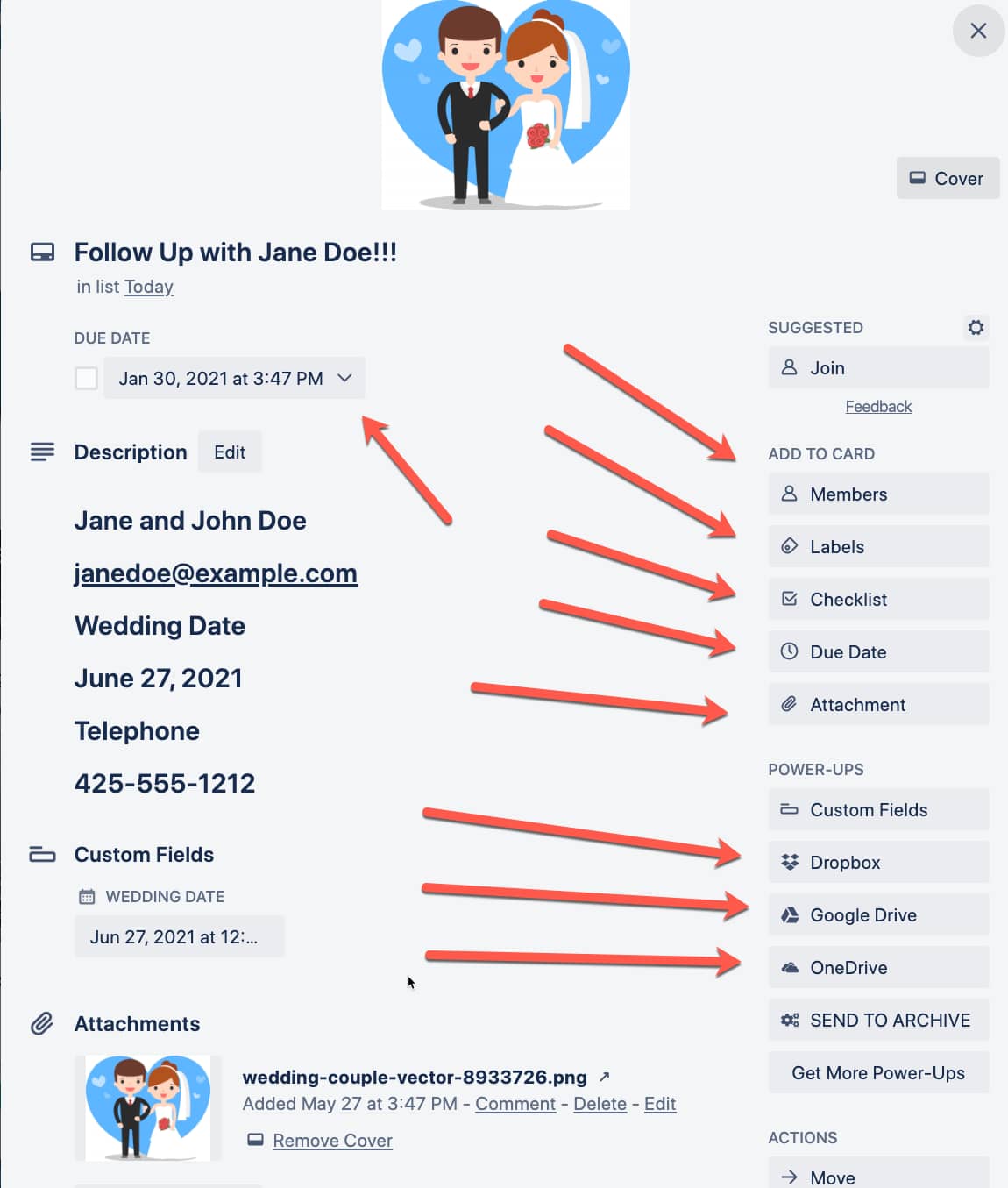 Inside a Trello Card
